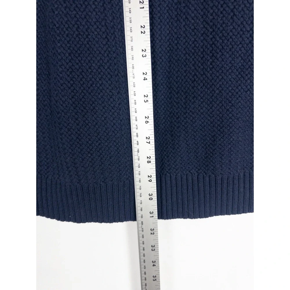 Tommy Bahama Sweater Mens L‎ Blue Knit Heavyweght Fisherman Full Zip Heavyweight